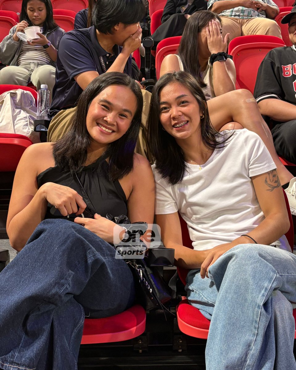 OneSportsPHL's tweet photo. PVL X VNL ✨ 

PVL players Ethan Arce, Erika Santos, Fifi Sharma, and Alleiah Malaluan are spotted courtside during the Japan vs. Czechia clash at the 2026 Women’s VNL taking in the world-class volleyball action at the PhilSports Arena. | via Czarina Agaton/One Sports https://t.co/7a9rubAWWE