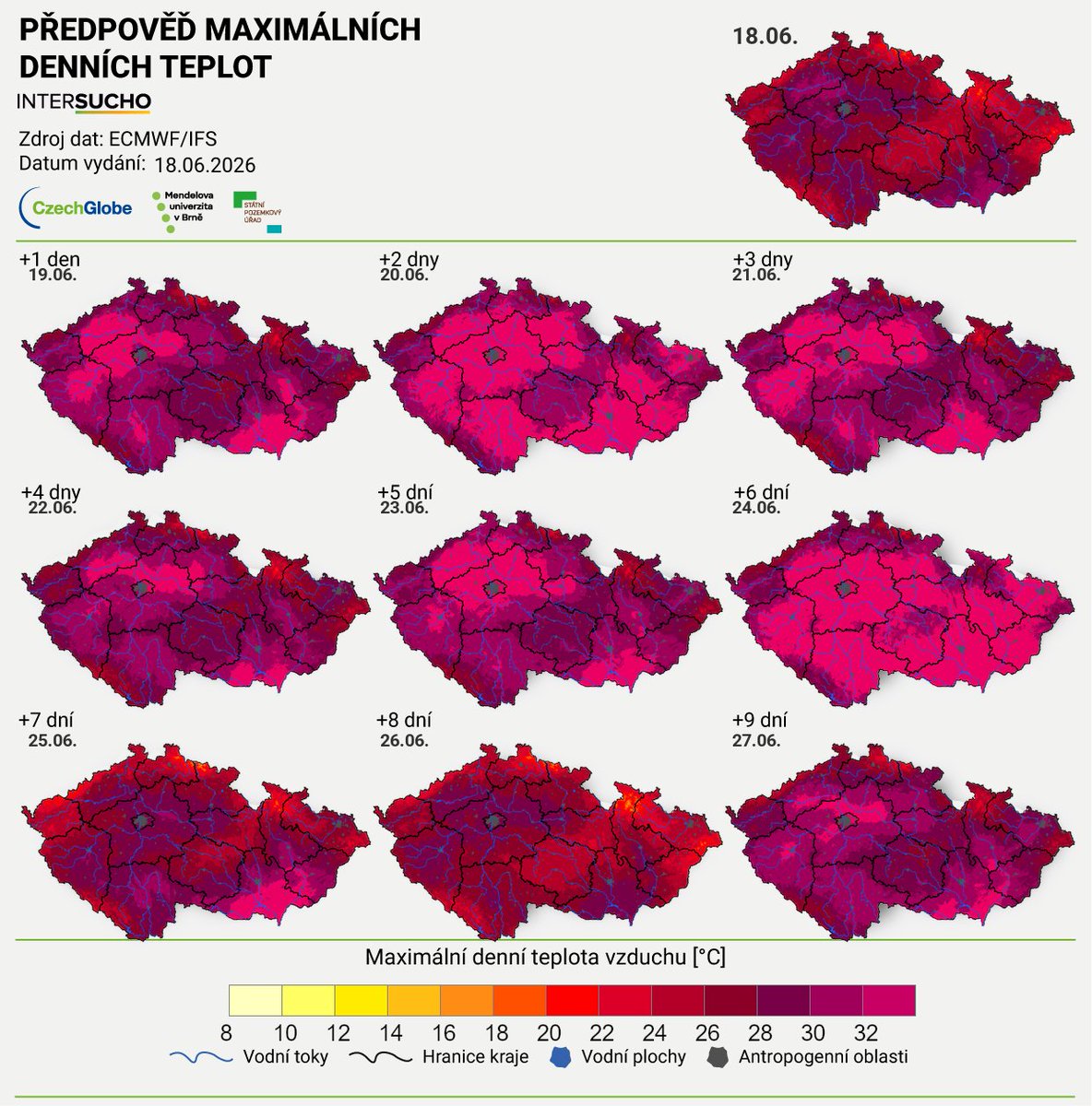 czechglobe_xylo's tweet photo. The maps tell a worrying story: high tree water deficit, declining soil water availability, and a persistent #heatwave ahead. Central European forests🌲face a combination of drought stress and extreme heat🌞, with elevated risks of decline, tree mortality, and wildfire.  #Drought https://t.co/ai6luhtYTQ