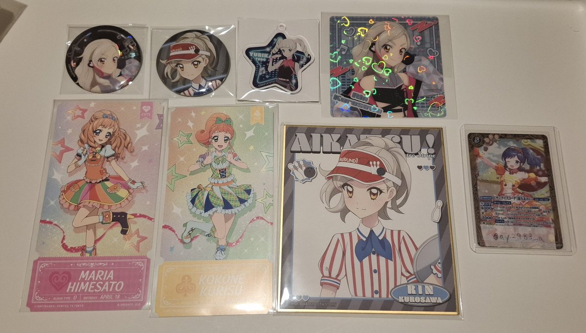 ay2983_a's tweet photo. 【交換】 アイカツ ROUND1 サイバーミュージック  モバイルステッカー にふぉるめーしょん チケットライク

譲　画像の物
求　同異種あおいグッズ>同異種いちご/蘭グッズ

特にROUND1コラボのあおいを求めております、いちご/蘭はコンプ目的です🙇‍♀️

１～⭕　郵便or大阪手渡し
初回ツイフィ必読 https://t.co/xVGa5eB7ao