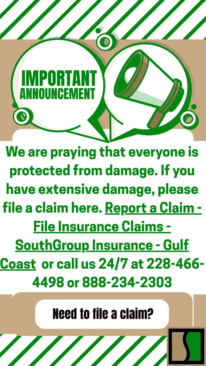 SouthGroupGC's tweet photo. Praying everyone is protected from damage - if you need to make a claim: use our website or call 888-234-2303 #southgroup https://t.co/LIcC5qL1ED