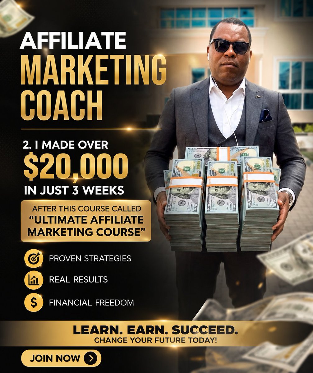 Blesingbb1974's tweet photo. This is the ONLY PROGRAM that will show you How to Make
$20, $100 , $1000, $10,000 Monthly
From anywhere in Africa, or in the world With Affiliate Marketing.
click on the link below to join now 👇👇👇
https://t.co/pln2X9EXlb
To start .
@affiliate
@marketing
@EarnMoney2030 https://t.co/Vym1pptU1d