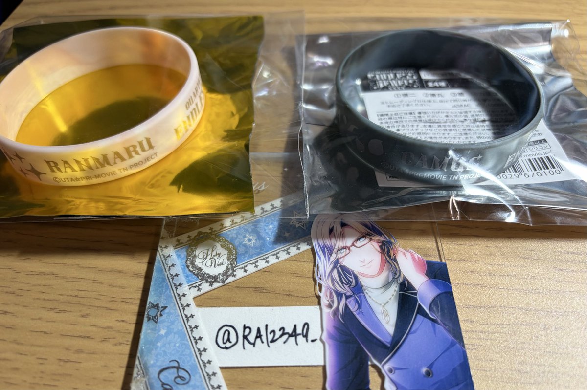 RA12349_'s tweet photo. 【交換】うたプリ カルライ ENDLESS JEWELS カルナイ カルライ　神戸　千葉　購入特典　ラバーバンド　ラババン

譲)神戸:蘭丸1、千葉:カミュ1

求)神戸:藍orカミュ

6/21現地(11-12時ごろ)お手渡しor郵送 https://t.co/Y5QBmDmnDt
