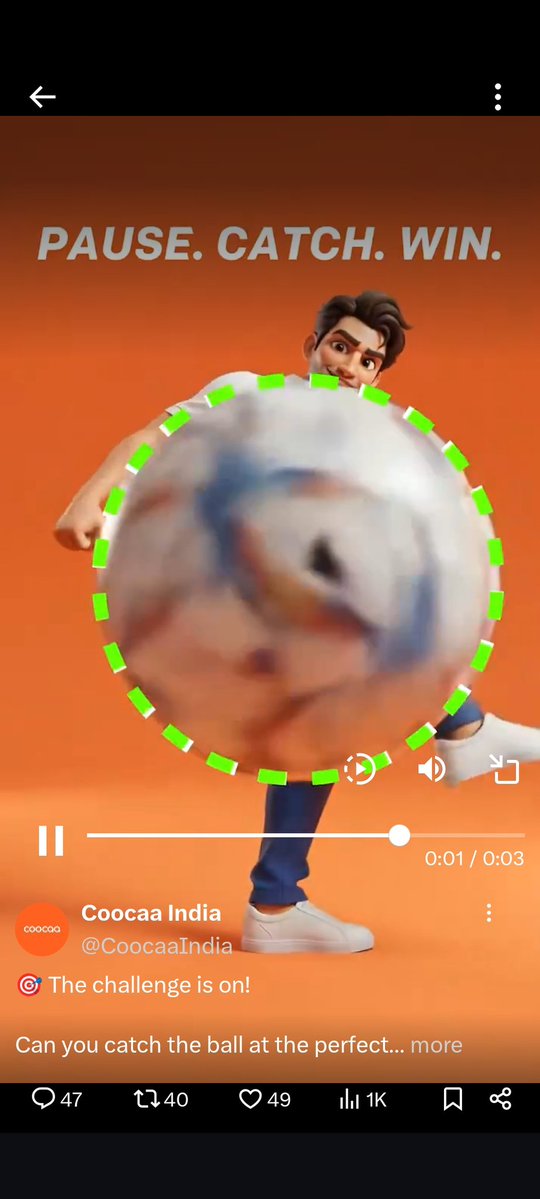 Neetu17shine's tweet photo. @CoocaaIndia Caught it perfectly ⚽🏆
@CoocaaIndia 😊
#Coocaa #PauseCatchWin #FIFA #Contest
Tag
@a1_babu
@LendeAbhishek
@hey_itsSD https://t.co/932PI2auBu