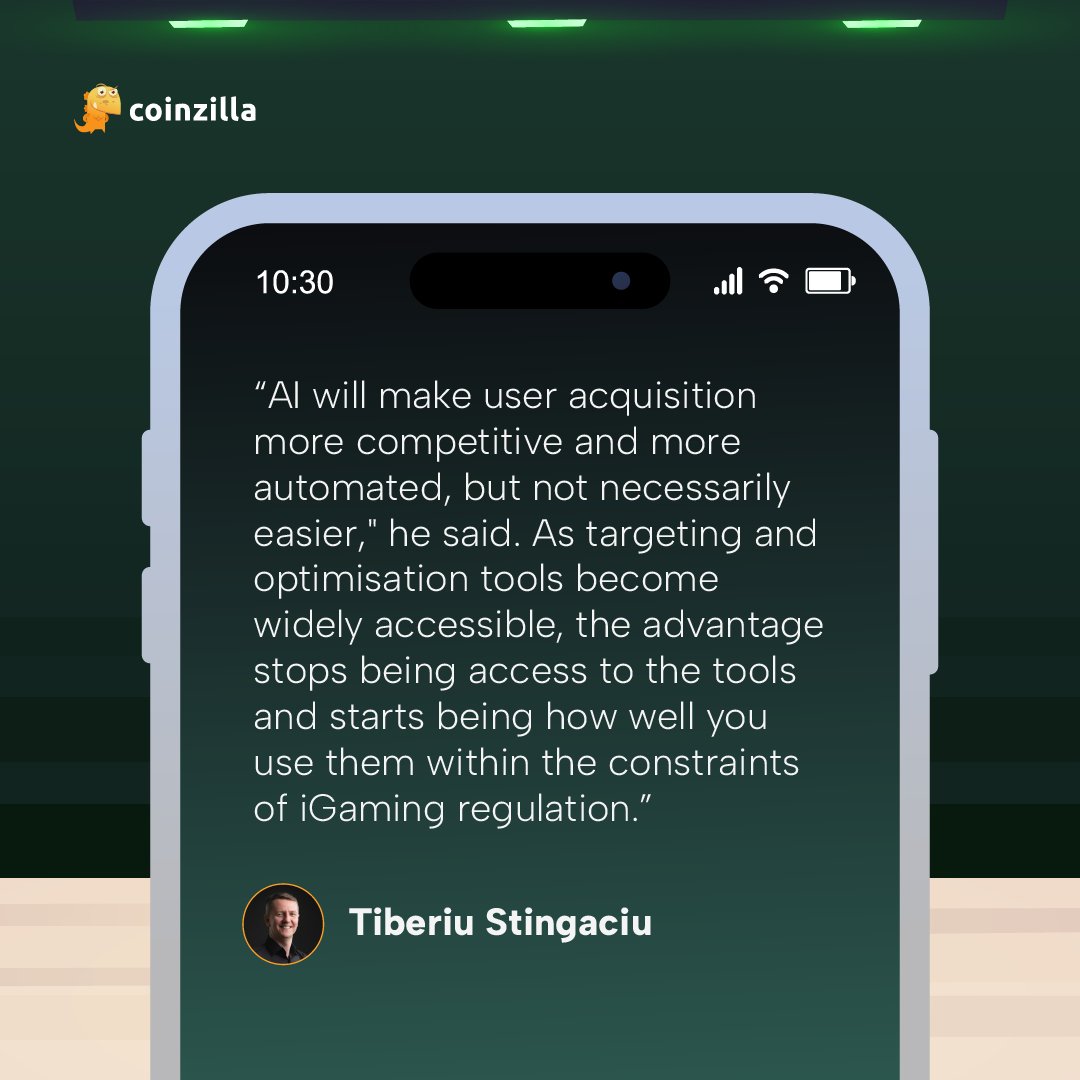 coinzilla's tweet photo. Part 2 of the AI in iGaming series, published by @iGamingSelect, is now live.
Tiberiu Stingaciu, Head of Business Development, joins other industry leaders to share his perspective on where AI is creating real value today, from user acquisition and campaign optimization to navigating the unique challenges of the iGaming sector.
📖 A great read: https://t.co/hVqjhtQEEy
