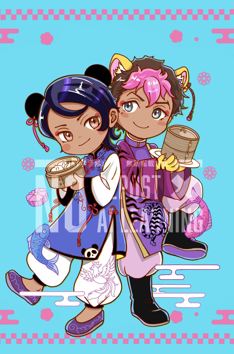 jojo_ma_al's tweet photo. ラウグ絵🥟🥮🏮🐼🐯
アクスタか何かになったら委託お願いする予定✨️（沢山は作らないﾃﾞｽ） https://t.co/vu7YUd1tpV
