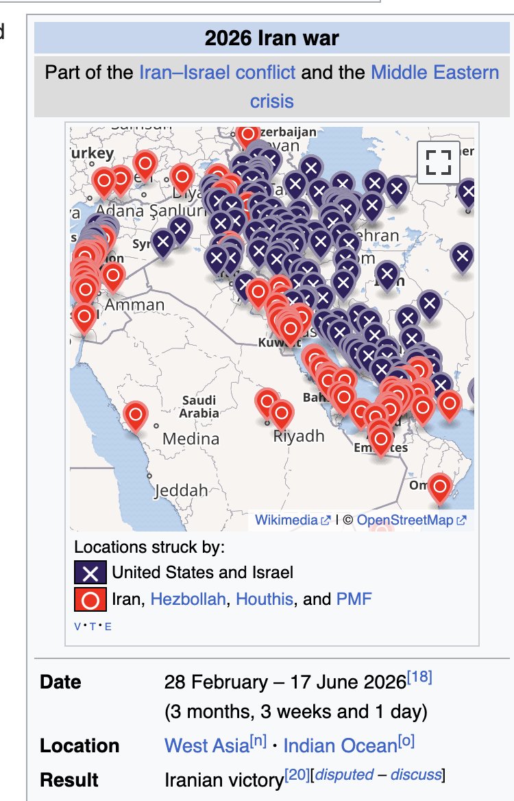 atrupar's tweet photo. Wikipedia characterizes Trump's war as an "Iranian victory" https://t.co/aYZs1Wvweh