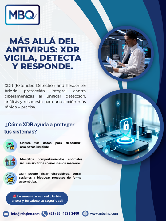 MBQ_Group's tweet photo. 🤖 XDR + IA detectan amenazas que los humanos no ven. Priorizan alertas, reducen falsos positivos, responden automáticamente y aprenden de cada incidente. 
Fortalece tu ciberseguridad con MBQ. 
📩 info@mbqinc.com 

#XDR #IA #Ciberseguridad #Ciberdefensa #mbq https://t.co/PaqtofJWrd