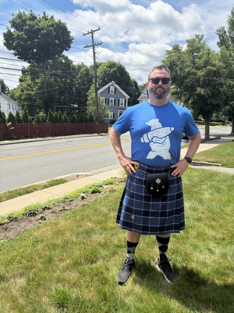 MDMorrison82's tweet photo. As an adopted Scot, I’m more Wojtek than Wallace. But tx Scotland for letting another big, friendly oaf stumble backwards into your service! And tx to my brother for the loan of his @USNavy tartan kilt. Off to collect @hjmcd20 &amp; hopefully get a proper jersey @GilletteStadium ! https://t.co/MqLEMC1gel