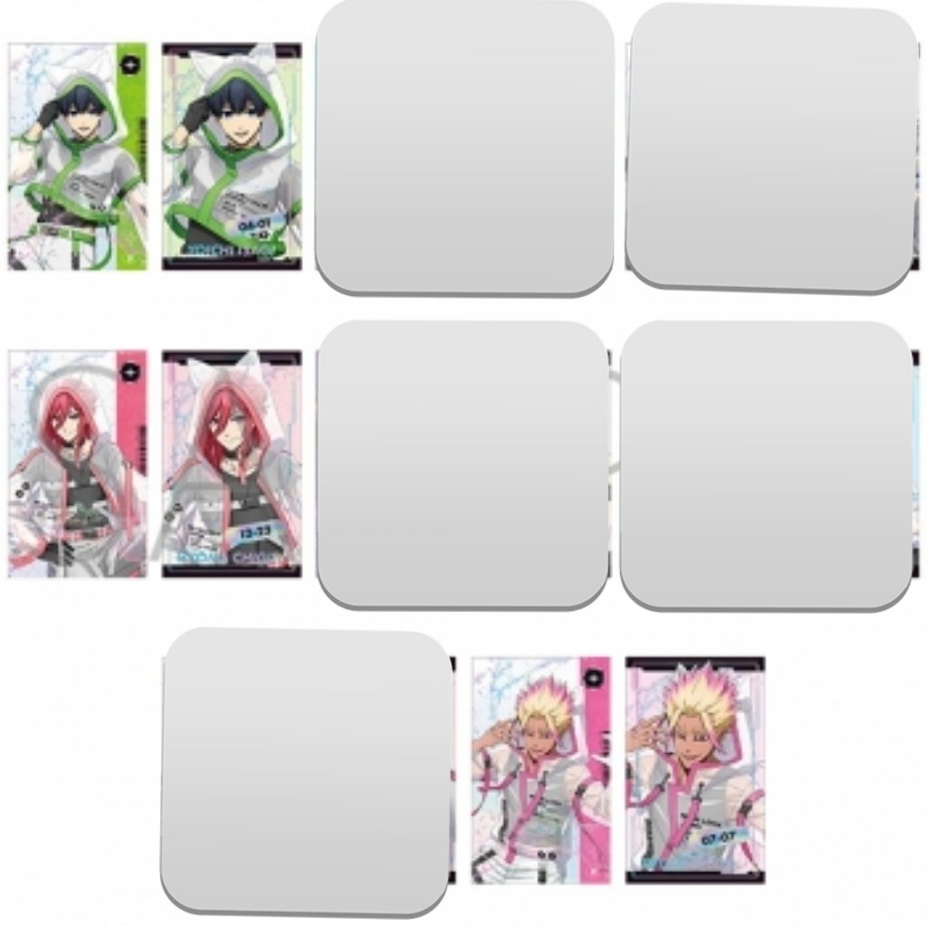 kaze_rinn's tweet photo. ブルーロック　Cyber Cat
譲)潔、千切、氷織、士道
求)定価＋送料(1100円毎に特典付)

それぞれ1BOX予約済み
キャラ毎(缶バッジ①、オーロラ箔カード①セット、アクリルバッジ①)で特典2枚お付けします(店舗は要相談)

お支払い→ゆうちょ、みずほ銀行(イオン、三井住友)のみ対応

↓ https://t.co/HxrTfcRsHp