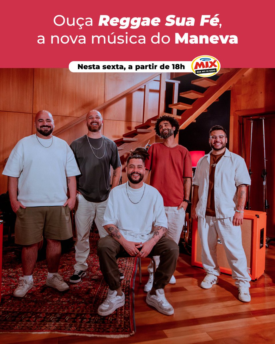 radiomixfm's tweet photo. Quem aí curte um bom reggae? Então se liga, porque hoje, a partir de 18h, no Mix Tudo, tem a estreia de “Reggae Sua Fé”, a nova música do Maneva 🎶✨ Se liga na programação da Rádio Mix pra não perder!
https://t.co/SXYHwtSxYi https://t.co/BbQNwrKHlP