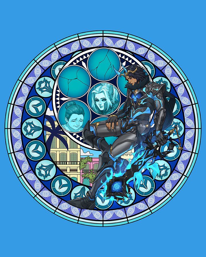 KeremIsWhelmed's tweet photo. Last planned Emre print for the year is now available! Had the honor of commissioning one of the most legendary artists in the OW community, @breikka, to create this homage to the Kingdom Hearts mosaic. Designing this piece and the keyblade together was as cool as it gets!🧿 1/2 https://t.co/tQetfKXfdW