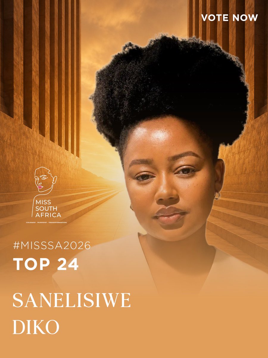 Official_MissSA's tweet photo. Introducing the #MissSA2026 Top 24 ✨🇿🇦

Meet Sanelisiwe Diko, 26, representing the Eastern Cape.

A qualified pharmacist, her EYA initiative focuses on Health and Wellness. 

#MissSA2026  #Top24 #EmpowerYouthAfrica https://t.co/pNSVQ8P5XF
