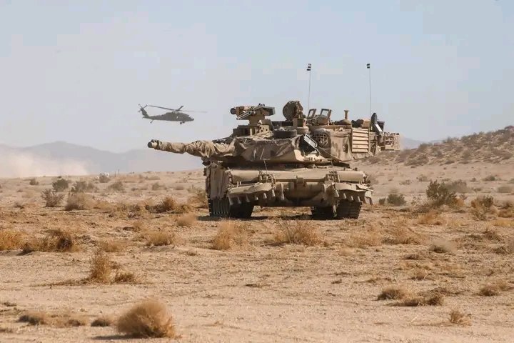 MajGeneralPaul's tweet photo. Royal Saudi Land Forces (RSLF) recently partnered with U.S. Army Central at Fort Irwin for their first rotation at the National Training Center. The training highlighted joint warfighting capabilities and reinforced the strong U.S.-Saudi defense partnership. https://t.co/VLFpKWOhNj