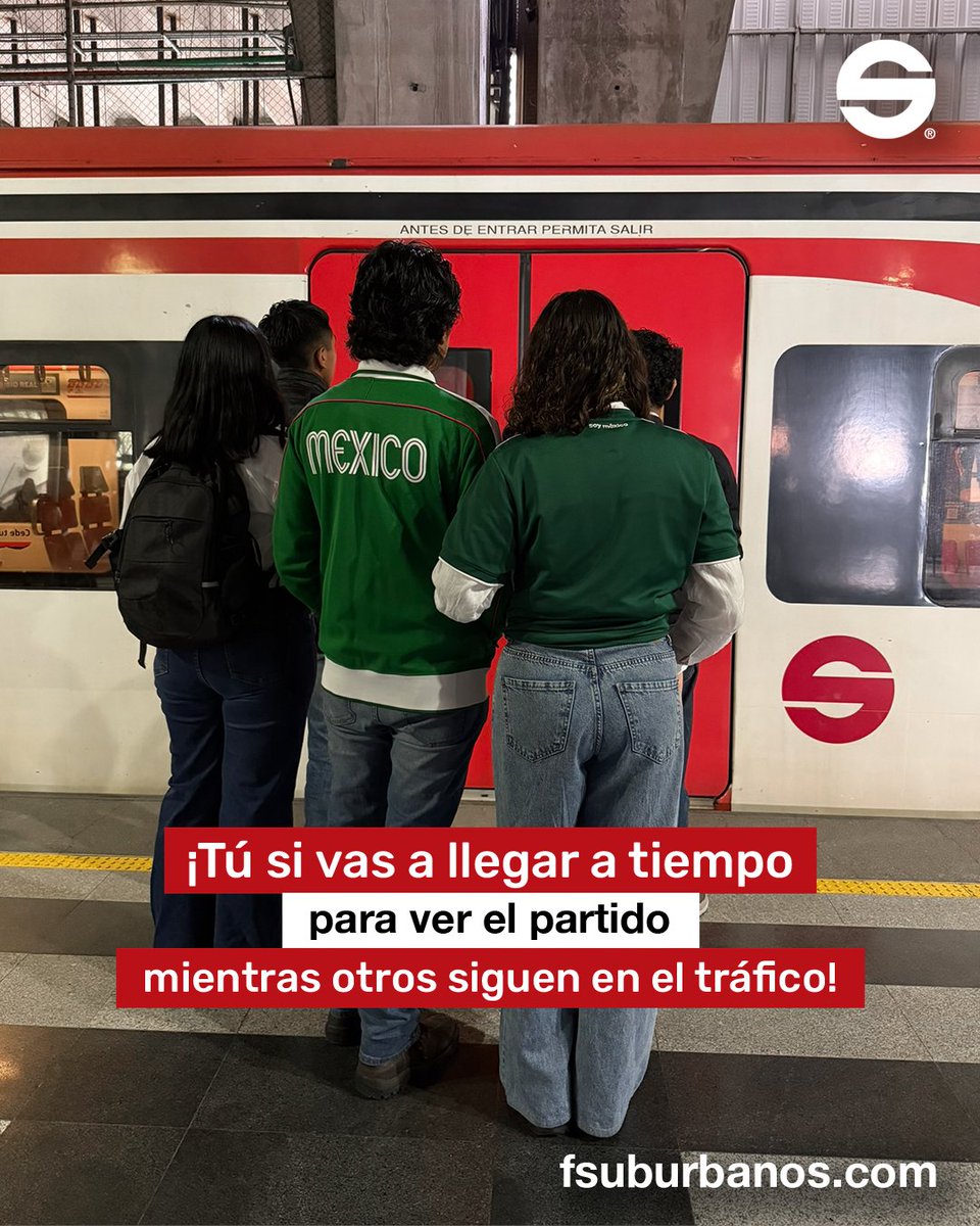 Suburbanos's tweet photo. Con el #TrenSuburbano, llegamos a a tiempo.
Consulta los horarios y frecuencias.
https://t.co/PONvkMTQWq
#CDMX #EDOMEX #Puntualidad #SiempreATiempo #TuMejorRuta #Confiable #Eficiente #Afición #PasiónFutbolera #FansDelFutbol #VamosEquipo #VamosMéxico #Reglamento https://t.co/EIdBKB2ked