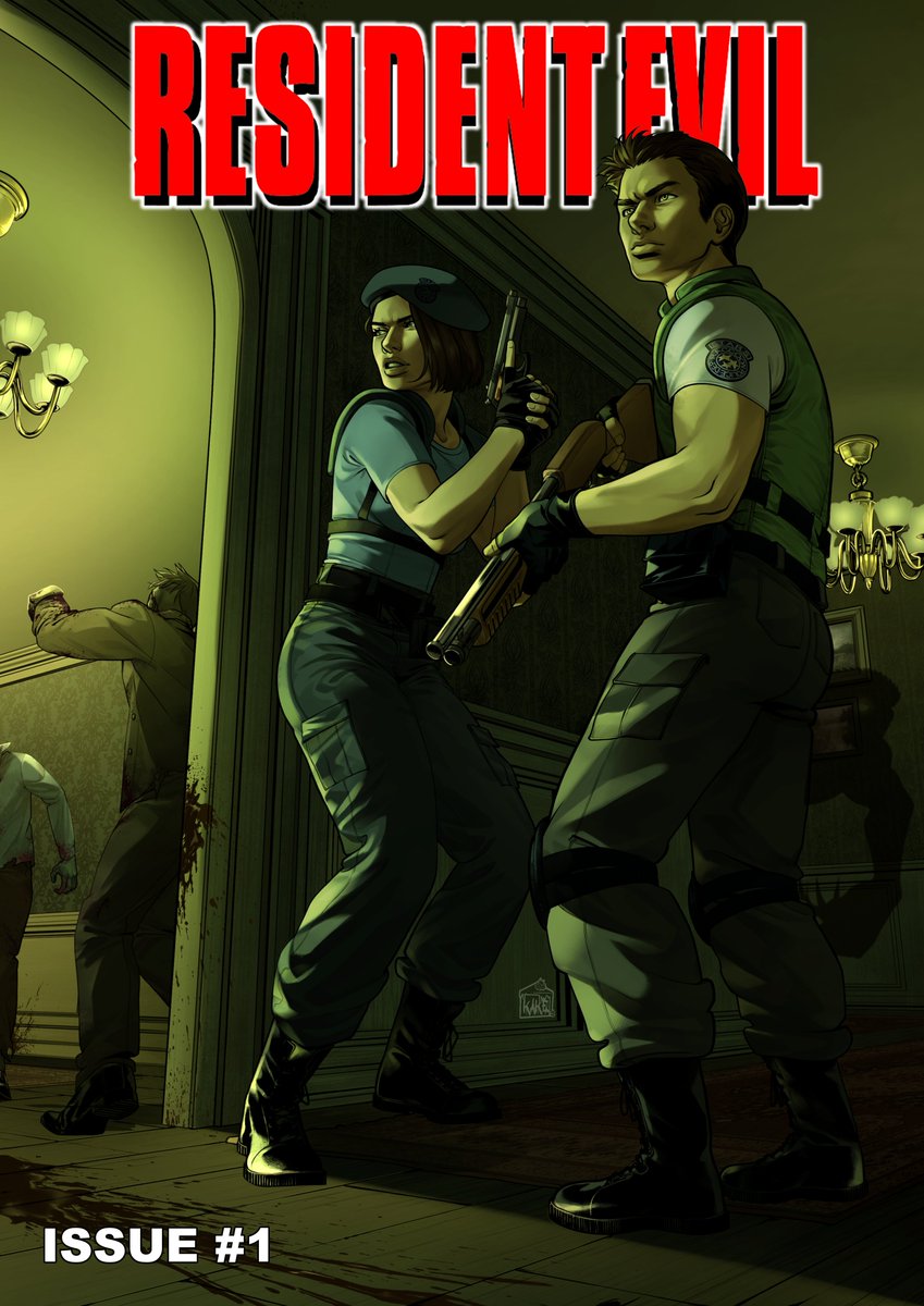 kakemakes's tweet photo. wanted to do a RE-draw of one of the OG 1998  #ResidentEvil comic covers by Jim Lee :) https://t.co/tiqWJs6vEX