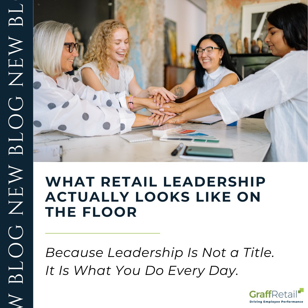 graffretail's tweet photo. Retail leadership does not live in a training manual.
It shows up on the floor, especially when the store is busy, the team is stretched, and everyone is watching how you lead.
Real leadership is what you model every day.
Read the full blog: https://t.co/CCO1X8JZx4
#NewBlog https://t.co/w7X0lHMw1h