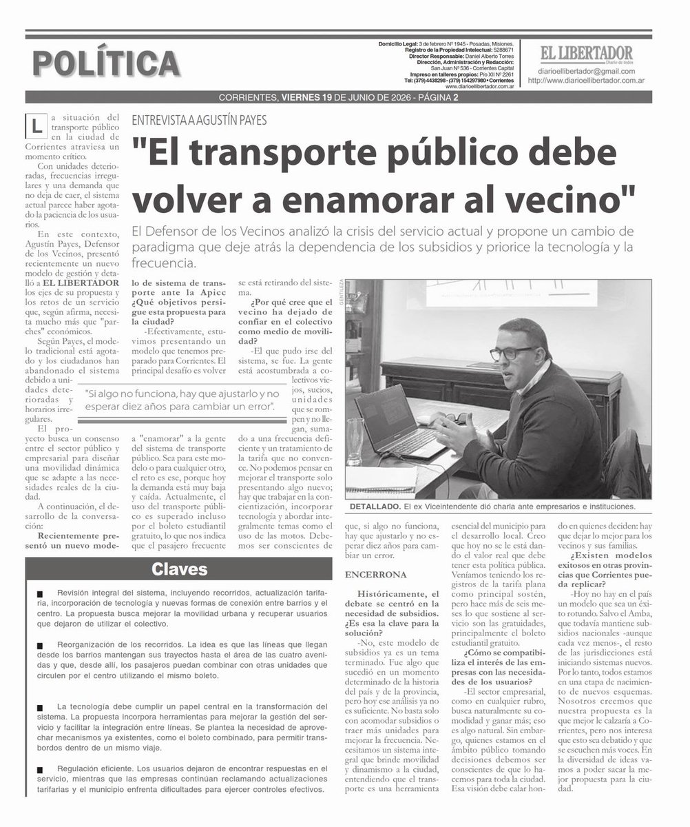 AgustinPayes's tweet photo. Gracias.  @ElLibertadorOk @libertadorctes 
Vamos entendiendo el espíritu de nuestro modelo de transporte. https://t.co/cNoBQxgnhR