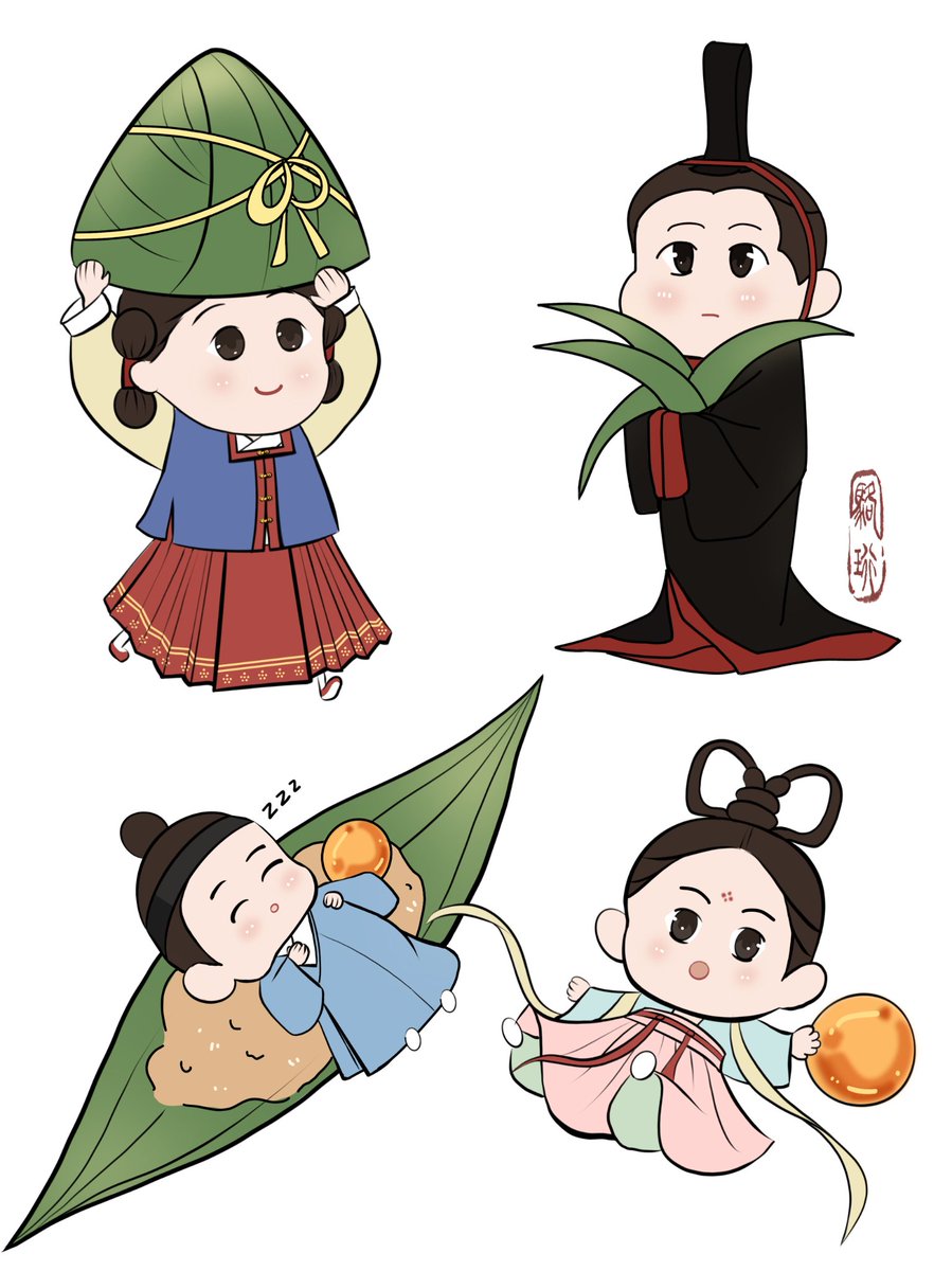 henghengya99274's tweet photo. 端午节快乐，画了咸蛋黄肉粽～ https://t.co/FcmxDMAJLt