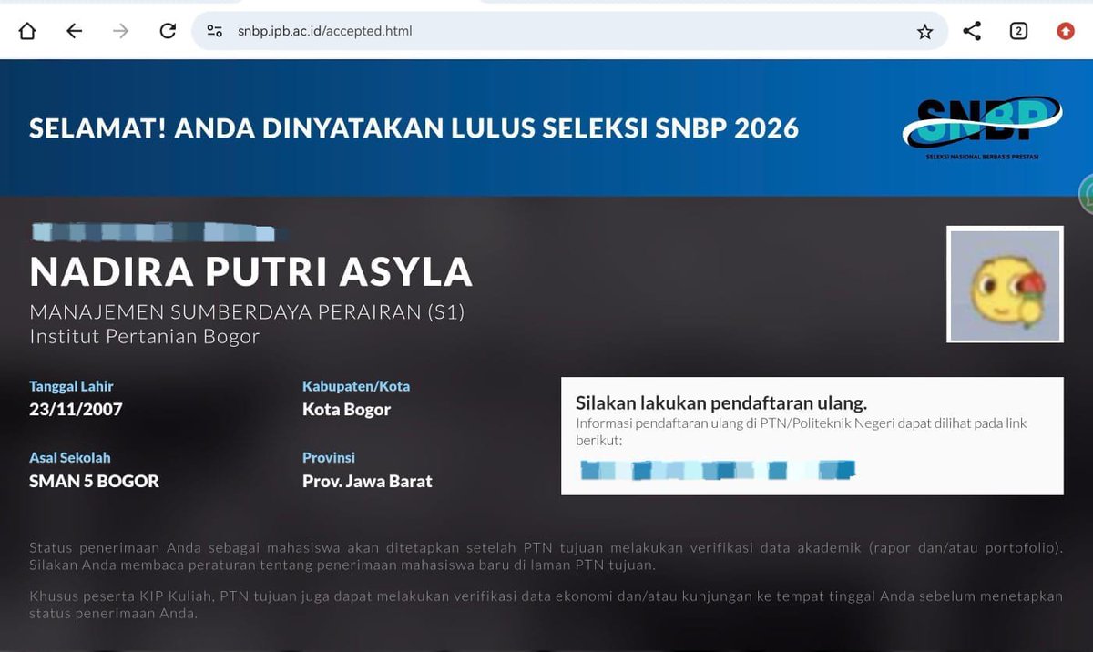 dira keterima IPB⁶³ tweet media