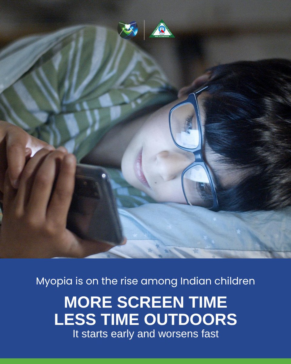 MehtaEyeClinic's tweet photo. 1 in 3 Indian children now has myopia. Most parents find out too late.

Swipe through to know what to look for and what you can actually do about it.

Share this with every parent you know.

📍 Ghatkopar East, Mumbai 

#MehtaEyeClinic #MyopiaInKids #ChildrensEyeHealth https://t.co/CMcxv6fxPP