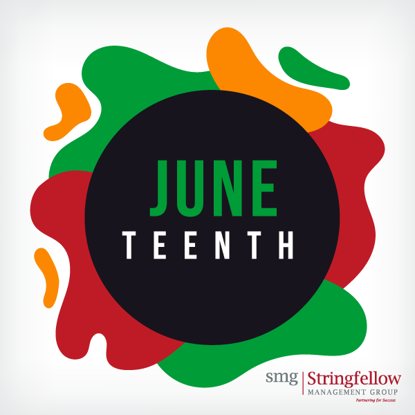 StringfellowGrp's tweet photo. Today, #TeamSMG honors #Juneteenth, a day to celebrate freedom and reflect on the progress we've made. We also acknowledge the work ahead in creating a more equal workplace and world. https://t.co/zM4yf8VToK