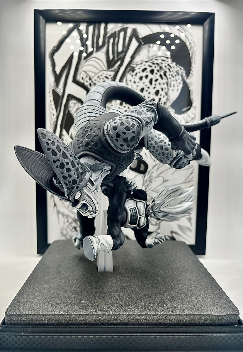 factoryk_k's tweet photo. 【ドラゴンボール】フィギュア✨🖌️リペイント🎨💥セル🆚スーパーベジータ💥
【モノクロ】二次元彩色仕様
＊カラー仕様とモノクロ仕様を製作してます‼️
⚠️モノクロ二次元彩色仕様✨
完成品フィギュア紹介動画🎥
#ドラゴンボール
#フィギュア
#リペイント
#べジータ
#セル
#二次元彩色
#モノクロ https://t.co/XVn70tw3DW