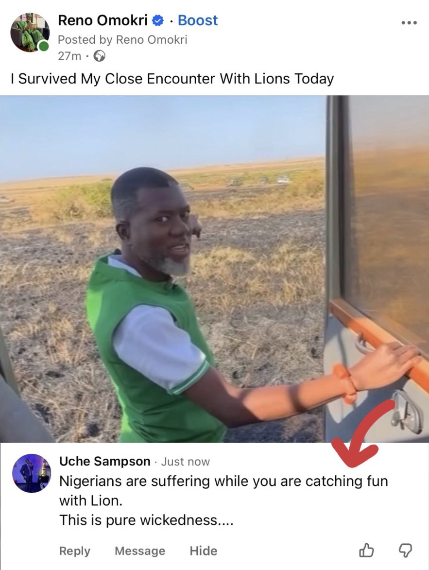 renoomokri's tweet photo. Dear Uche,

Thank you for your feedback. I started going on safari at the age of 12, in 1986, at Yankari Games Reserve, and I intend to continue this "pure wickedness" every year of my life until the day I die. 

Furthermore, Uche, I love you with the love of God, and I sincerely pray that any suffering that you are going through will soon be a thing of the past. 

Thanks again, and may God bless you.