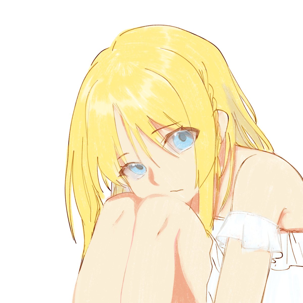 PtilesSia's tweet photo. No matter what Ayaka wears, she's always beautiful, and I really wanted her to wear a white dress, so I did, although only the upper body was drawn. It's still an unfinished draft, but I'm too lazy https://t.co/RLXLbuVfoA