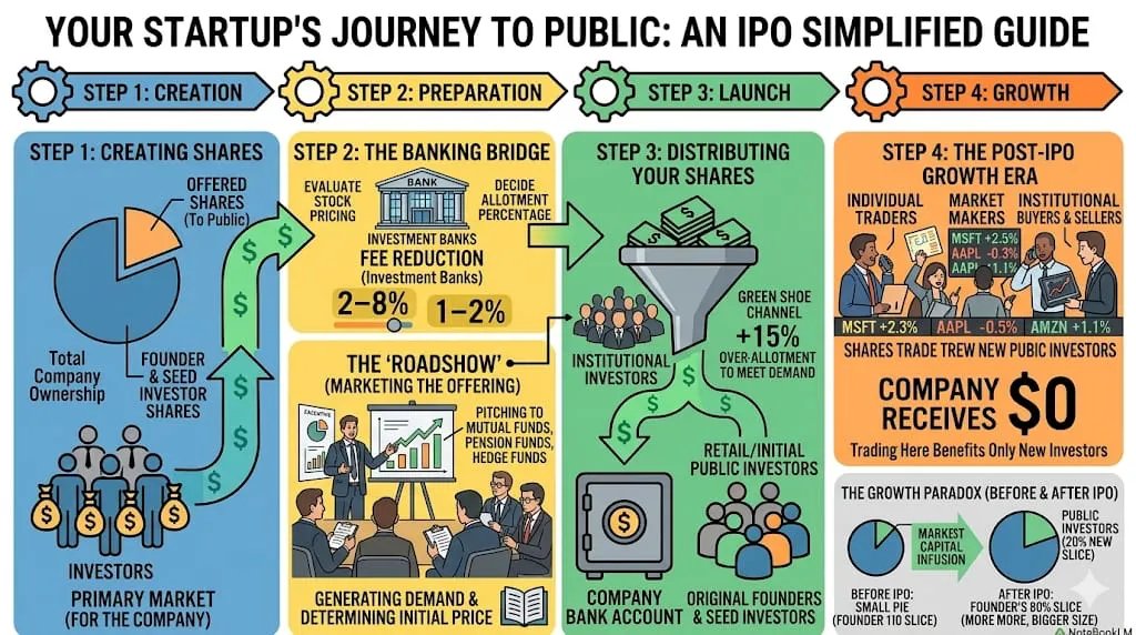 TweetSumitC's tweet photo. With SpaceX IPO going ballistic, I tried to understand the basics: how a company and its initial founders, investors raise money through an IPO?

Fun read here: https://t.co/fI2sOoRY1D https://t.co/KI4jujz2kg