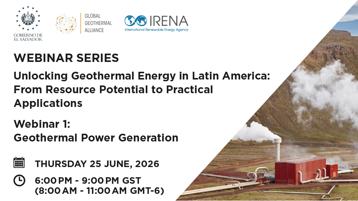 IRENA's tweet photo. Latin America has significant untapped geothermal potential, but deployment remains limited. In this webinar, experts will share regional &amp; int'l experiences that can be replicated &amp; move projects from resource potential to implementation. Join👉 https://t.co/foLhK3QNY1 https://t.co/GbemNkzXpb