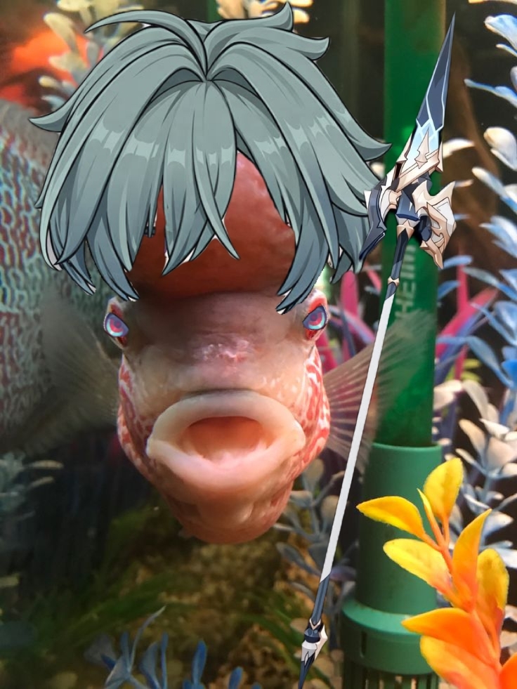 babufess's tweet photo. Lohen as ikan lohan 

edit by sender babu! https://t.co/IeEtBQbC0o