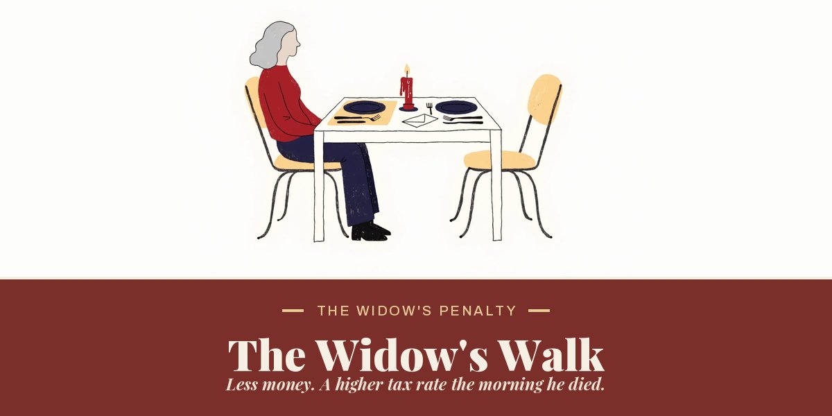 JaeOhCFP's tweet photo. When her husband died, her income fell. Her tax bill went up.
It's called the Widow's Penalty, and almost no one says it out loud to the people it happens to. 🧵
https://t.co/9Yeu5kYNT3 https://t.co/9rsuU8zPm4