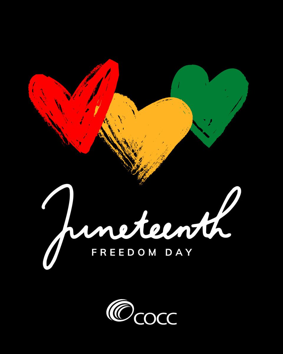 coccinsight's tweet photo. Juneteenth is a celebration of freedom and a reminder of how far we’ve come, and how far we still have to go. Today, we honor history, uplift voices, and continue the work toward equity and justice. #WorkatCOCC #Juneteenth #CelebrateFreedom #BlackHistory #StrongerTogether https://t.co/0Tx1qxvOWU