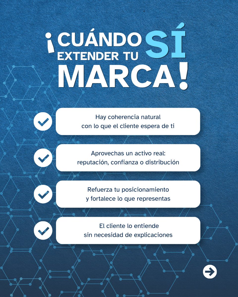 jpumarol's tweet photo. Una extensión de marca no depende solo del reconocimiento. La clave es que la nueva propuesta mantenga la promesa y la confianza que los clientes ya asocian contigo.

#BrandMasters #EstrategiaDeMarca #Marketing https://t.co/wyi1wFUnoY