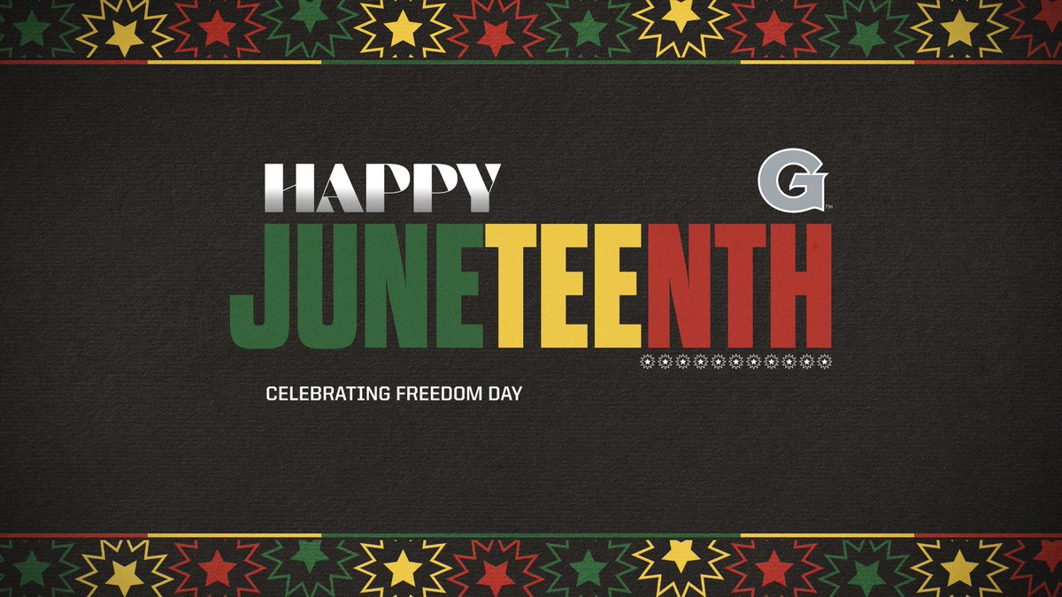 GeorgetownHoyas's tweet photo. This Juneteenth, we recognize the trailblazers whose legacy continues to inspire us all. Georgetown Athletics celebrates freedom, equality and excellence. 

#HoyaSaxa #HoyaBold https://t.co/kmeiHnf6nj