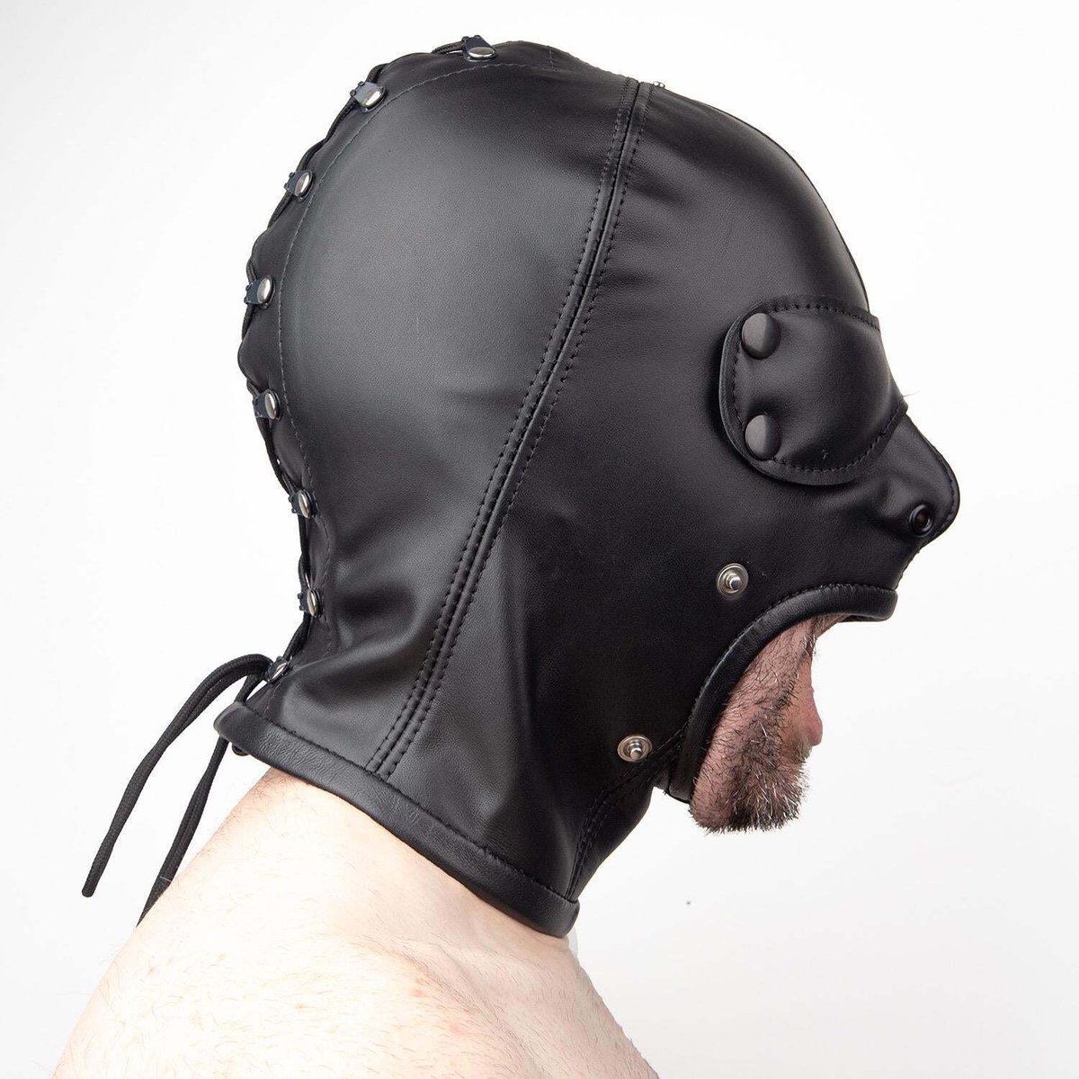 fettersUK's tweet photo. Put a hood on and your senses immediately go into overdrive. Have a look at our selection -> https://t.co/P1mx567KbB #fetters #gaybondage #bondage #hoods #leatherrestraints #masks https://t.co/5URtyZ6E0A