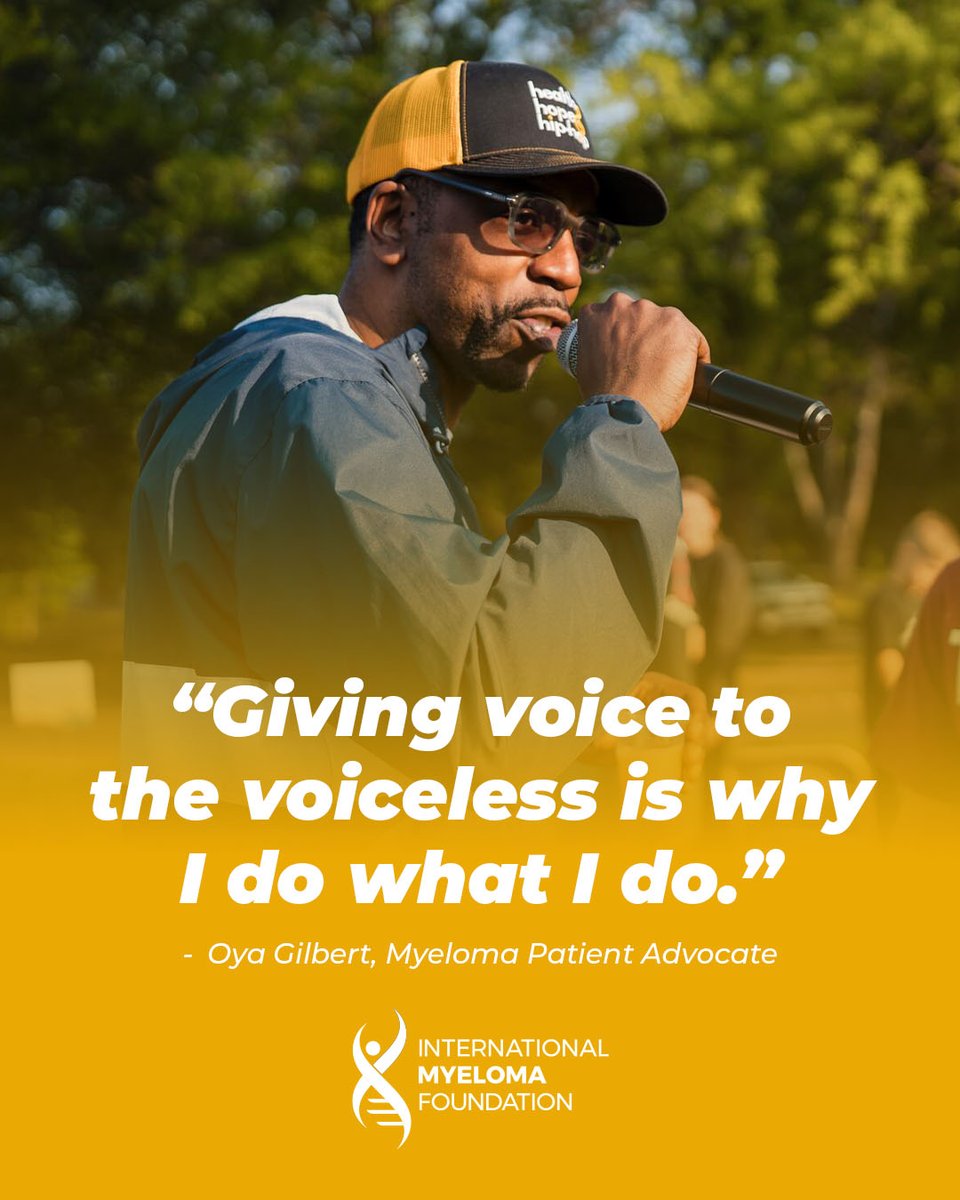 IMFmyeloma's tweet photo. Multiple myeloma is 2x as common in Black Americans, yet delayed diagnosis remains common. Oya Gilbert waited 2 years for answers. This #Juneteenth, he's turning his diagnosis into action — one lyric at a time.https://t.co/G0TkvRmIyD #HealthEquity @HHHHFoundation https://t.co/5F9fkVb4FB