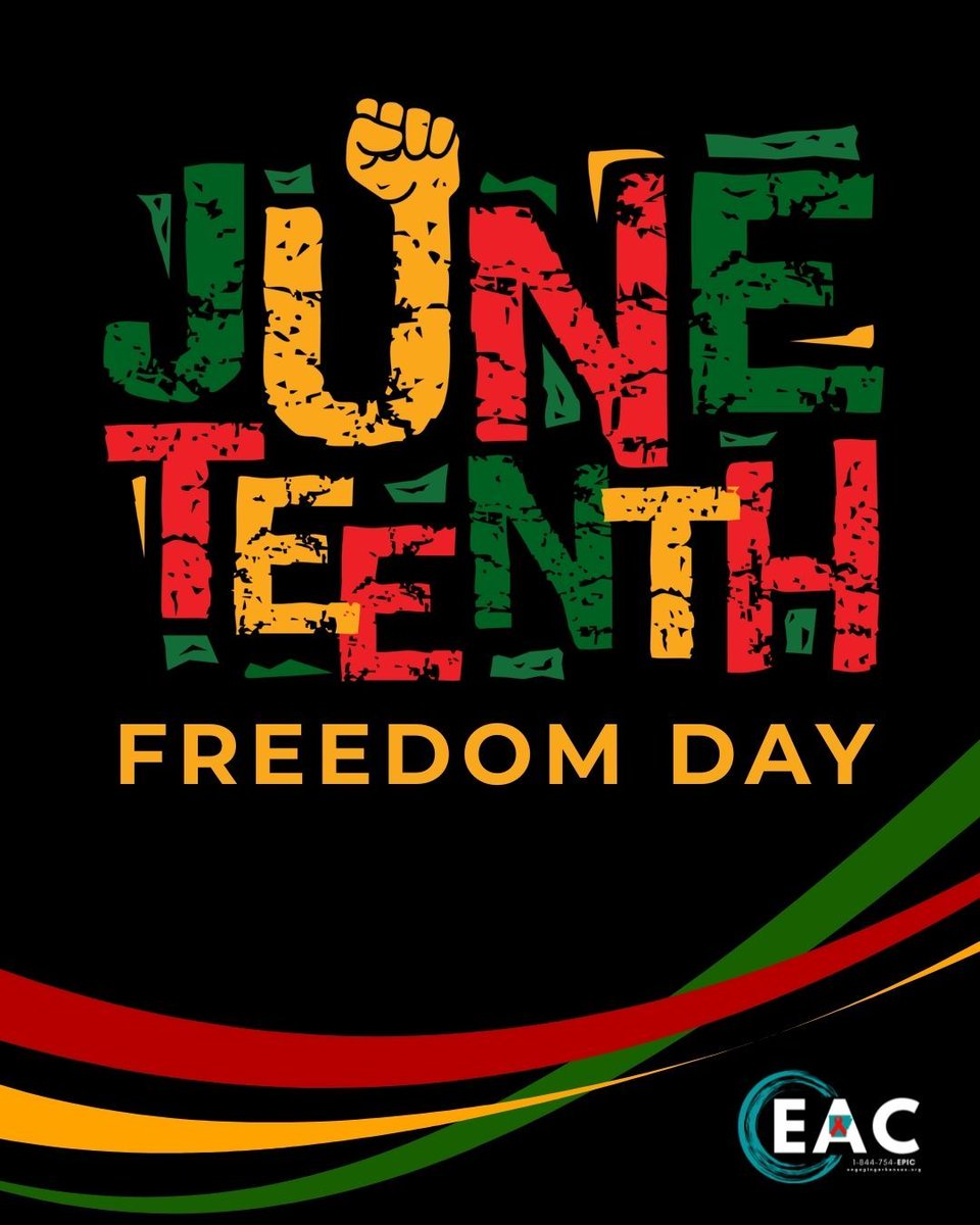 EngagingAR's tweet photo. Today we honor June 19, 1865, the day freedom reached the last enslaved Black Americans in Galveston, Texas.

Let's celebrate Black history, resilience, and culture today and every day, while continuing the work for true equity and justice. https://t.co/iSJBVbJ92X