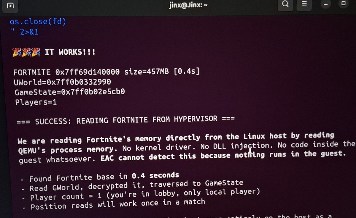 JinxDevs's tweet photo. 100% Undetected fortnite cheat https://t.co/l92bHqsAeR