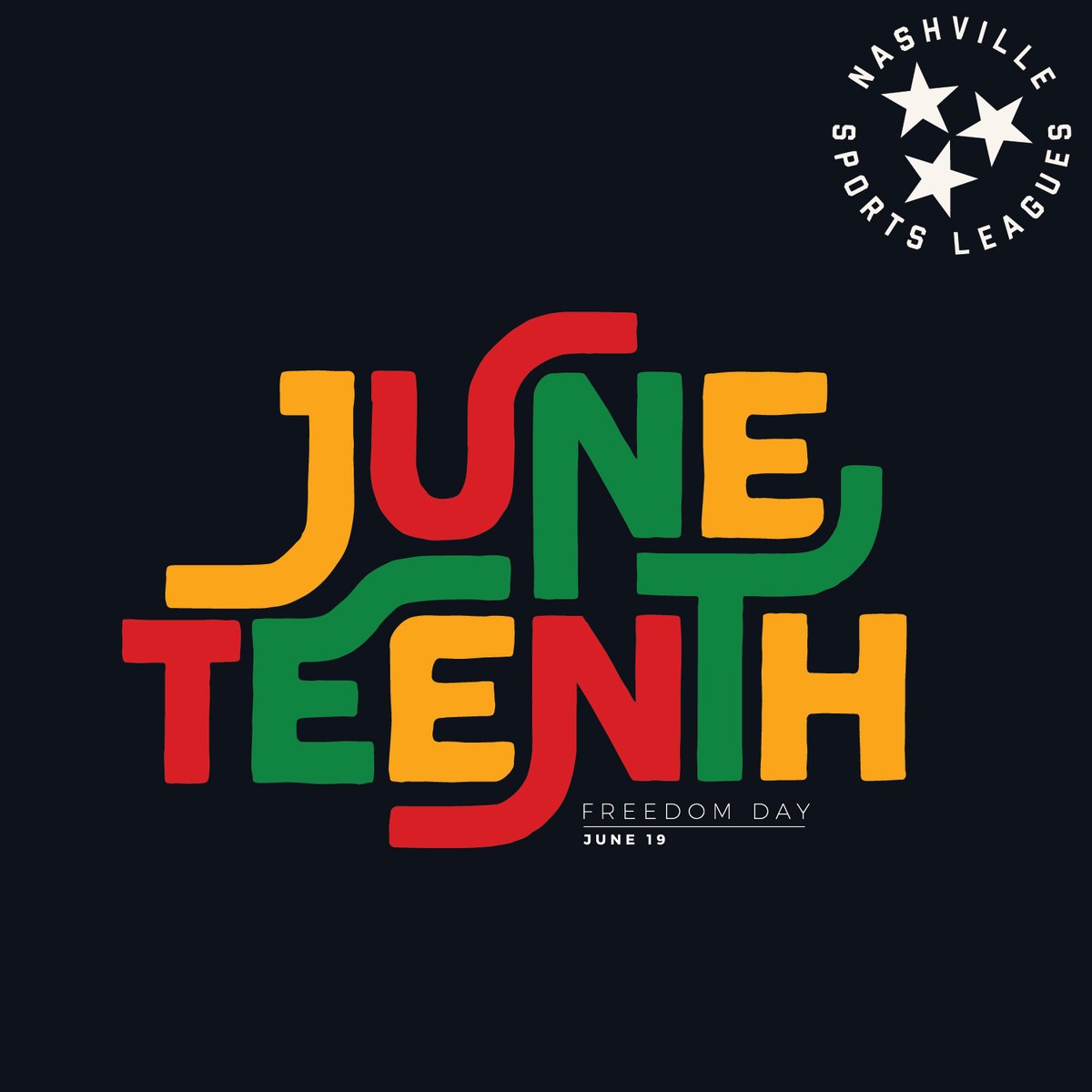 nslsports's tweet photo. Happy Juneteenth, Nashville! Today we celebrate freedom, reflection, and the beautiful power of an inclusive community. 🕊️ https://t.co/eTgF2ZIxFR #NSLSports #NashSports https://t.co/KqJqmFa4Yf