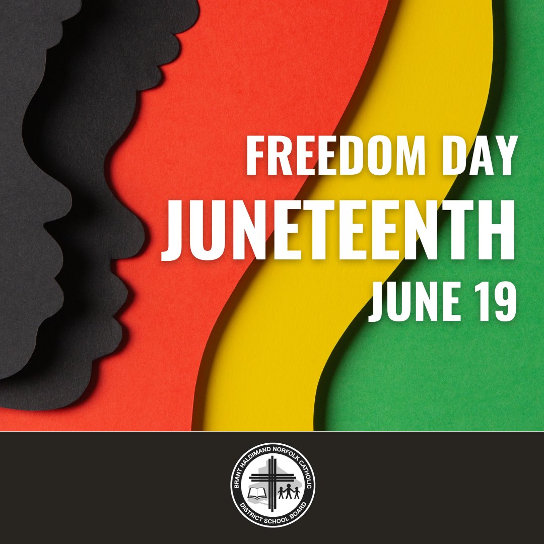 bhncdsb's tweet photo. Today we celebrate #Juneteenth, a day that commemorates the end of slavery in the US. Let's continue the work of building a more just and equitable society by promoting love, respect, and equality for all. #Freedom #Equality #Justice #catholiceducation https://t.co/jutypdZ1kJ