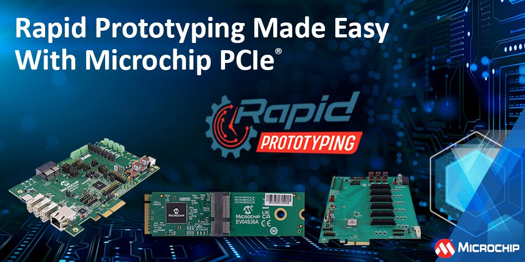MicrochipTech's tweet photo. Accelerate PCIe® prototyping with Microchip. Move from concept to production faster using validated platforms that reduce design risk. https://t.co/ftBW566e5n #PCIe #EVBs #EvaluationBoards #RapidPrototyping #Prototyping https://t.co/zs6HBkJZT4