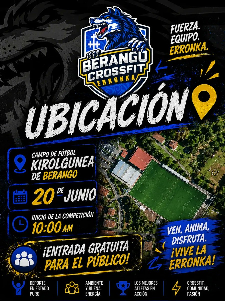 BerangokoUdala's tweet photo. 🤸💪Hemen da Berango Crossfit Erronkaren lehen edizioa, kirolaren kultura eta esfortzu erakustaldia.
🤸💪Llega la primera edición del Berango Crossfit Erronka, toda una demostración de esfuerzo y cultura del deporte.
#berango #kirola #deporte #crossfit #berangocrossfiterronka https://t.co/6KL9pJwkGR