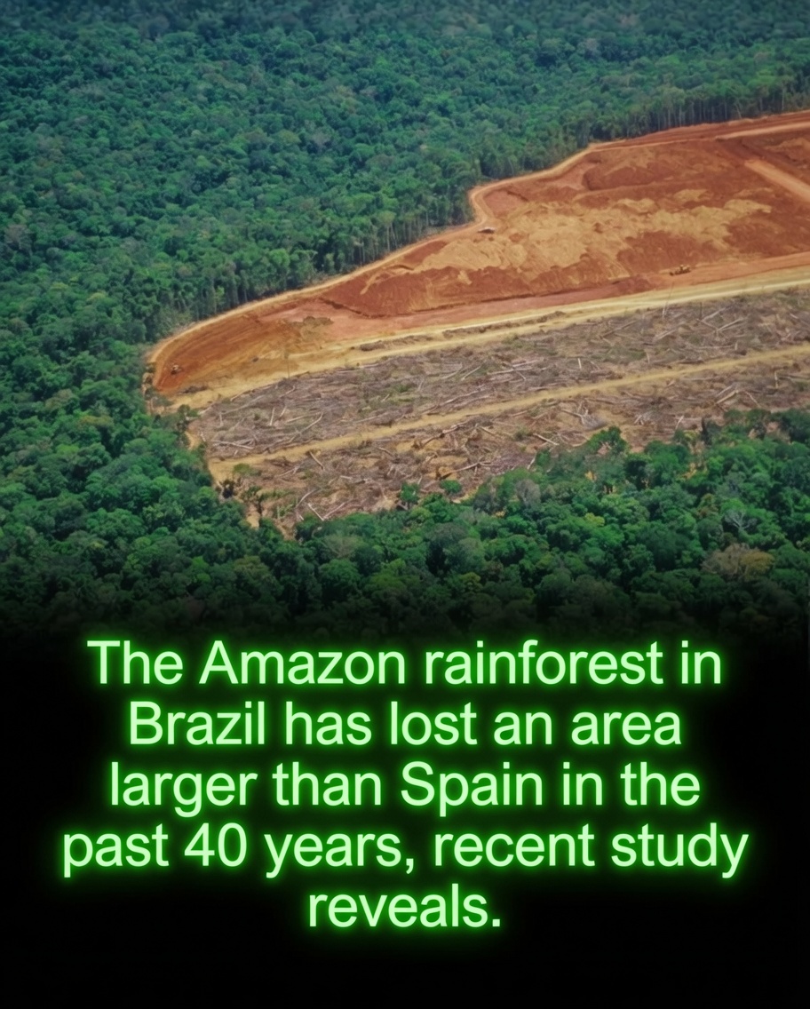 Rainmaker1973's tweet photo. The Brazilian Amazon has lost an area larger than Spain over the past 40 years, according to a major new study.

Since 1985, more than 52 million hectares (520,000 square kilometers) of the Brazilian rainforest have been cleared, an area exceeding the entire territory of Spain. This represents roughly 13 percent of Brazil’s original Amazon vegetation.

The environmental monitoring platform MapBiomas reports that nearly 40 percent of all land conversion for agriculture, mining, and infrastructure in the Brazilian Amazon occurred in just the last four decades, a sharp acceleration compared to the previous five centuries.

Scientists warn that the Amazon is approaching a dangerous tipping point. The rapid deforestation threatens biodiversity, indigenous communities, and global climate stability. As one of the world’s largest carbon sinks and a key regulator of weather patterns, the continued loss of the Amazon has serious implications for the entire planet.