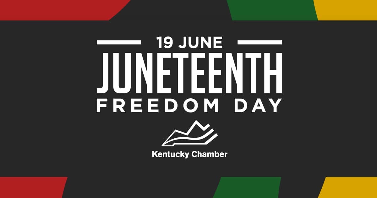 KyChamber's tweet photo. Today, the Kentucky Chamber honors #Juneteenth and reflects on this important day in our nation’s history. https://t.co/hVhUAL1dck