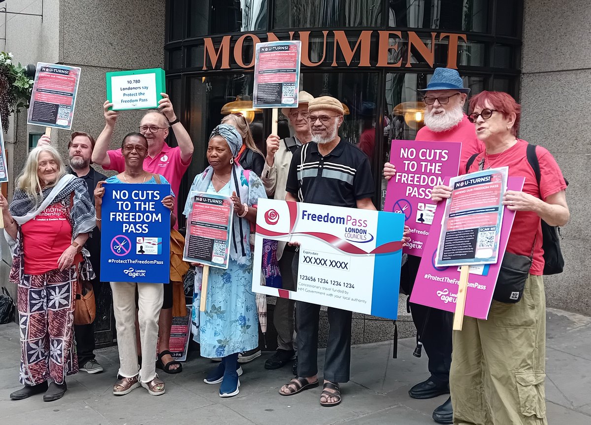 ageuklondon's tweet photo. Thanks to all of our campaigners who supported our #ProtecttheFreedomPass campaign. Yesterday with our friends from @UniteLondonEast we visited London Councils offices to show the strong feeling against reviewing the Freedom Pass now or in the future. They listened. 🧵 https://t.co/xwstITMntj