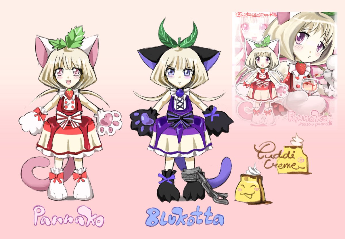 StaceyPecks's tweet photo. Pawnacotta twinsie! 🎀🍮🍓🫐✨

#oc #moeart https://t.co/1gbBbIQqbj