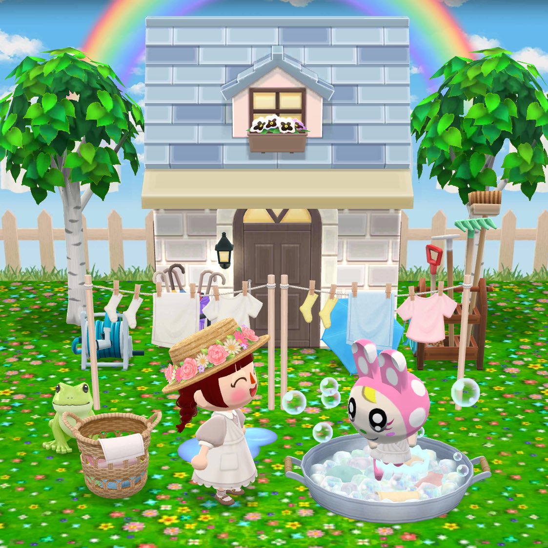 0709Refresh's tweet photo. 雨上がりのお洗濯🫧

 #ポケ森
 #ポケ森ニンドリ
 #ポケ森ニンドリ_ファッション
 #ポケ森コンプリート https://t.co/WOjKhEPB9s