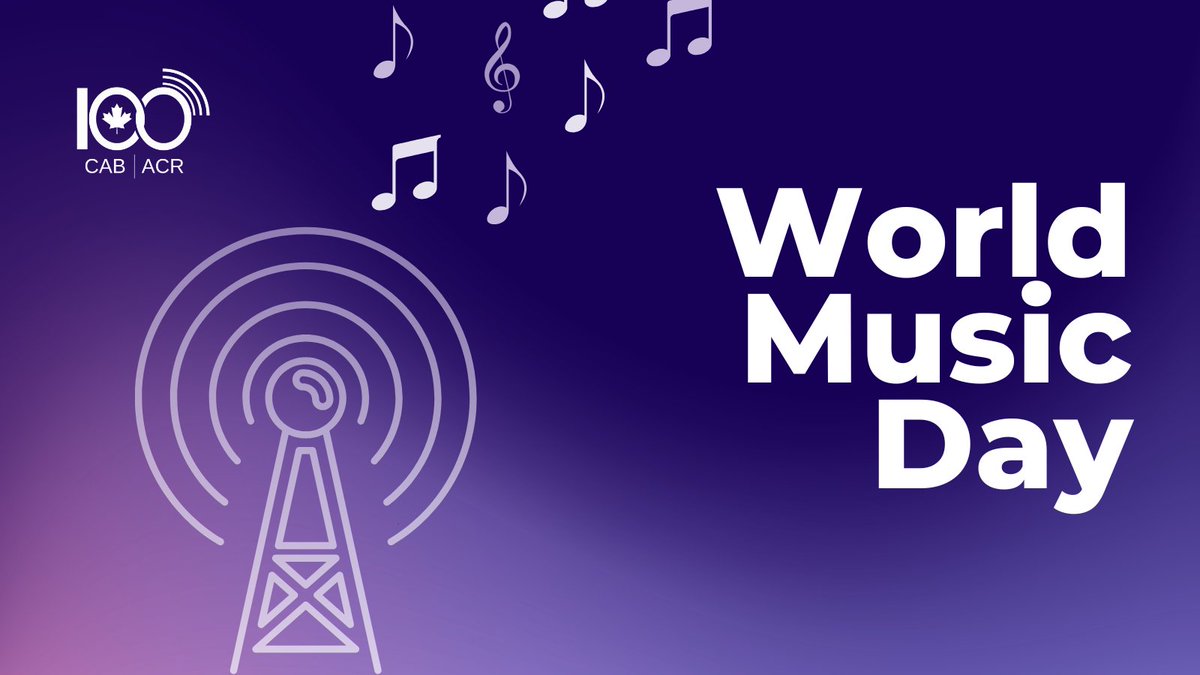 CAB_ACR's tweet photo. Music moves us. Radio connects us. Happy World Music Day from the CAB 🎶📻

---

La musique nous émeut. La radio nous unit. Bonne fête de la musique du CAB 🎶📻 https://t.co/n7PDyiOaUP