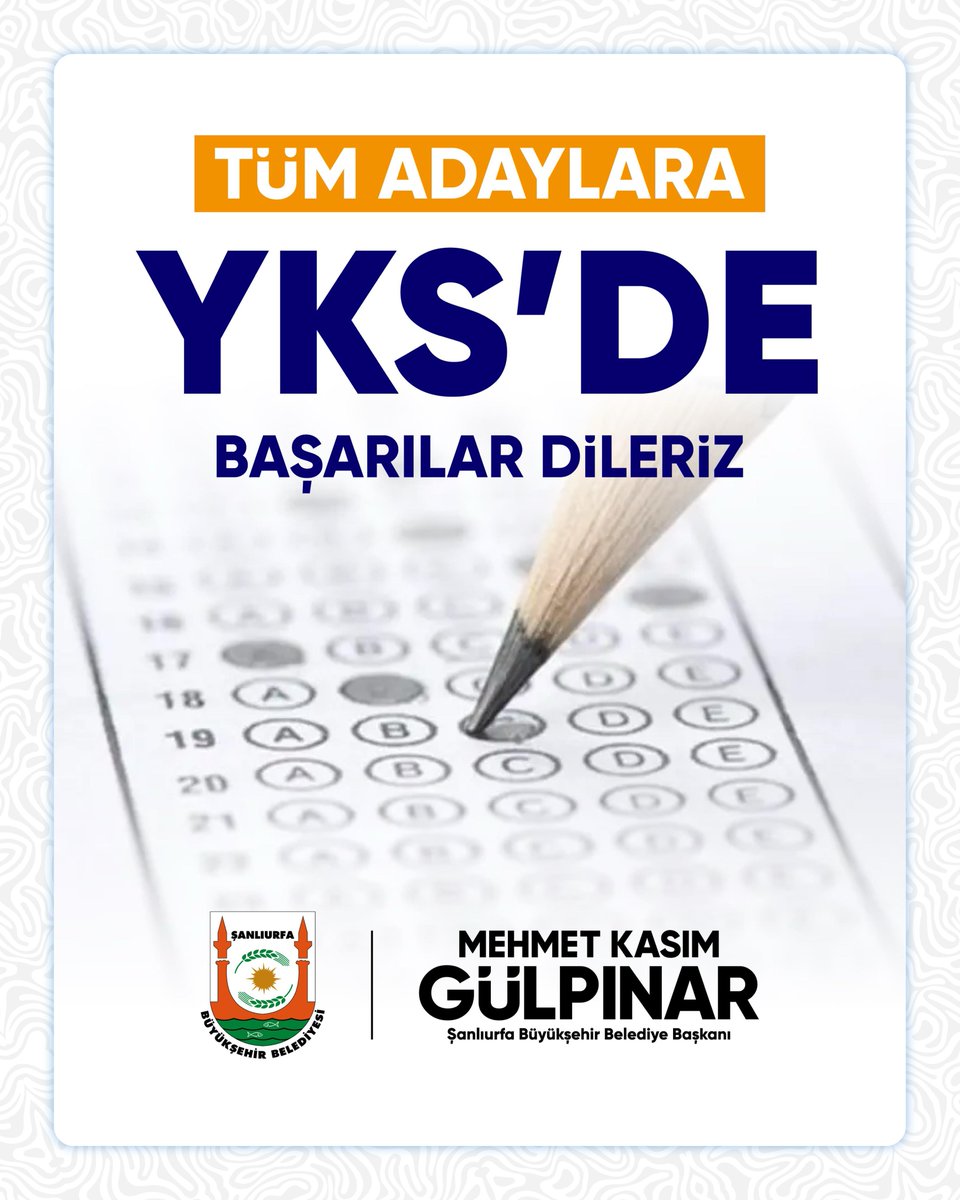 sanliurfabld's tweet photo. Geleceğe Emin Adımlarla Yürüyen Gençlerimiz...

Uzun ve yoğun bir hazırlık sürecinin ardından YKS heyecanı başladı.

Gösterdiğiniz azim, sabır ve emeğin karşılığını alacağınıza yürekten inanıyoruz.

Hafta sonu sınava girecek tüm öğrencilerimize başarılar diliyor, zihin açıklığı ve kolaylıklar temenni ediyoruz.
Hayallerinizin gerçeğe dönüştüğü, emeklerinizin karşılığını bulduğu ve gönlünüzdeki üniversitenin kapılarının sizlere açıldığı bir sınav olmasını diliyoruz.

Başarı sizinle olsun!